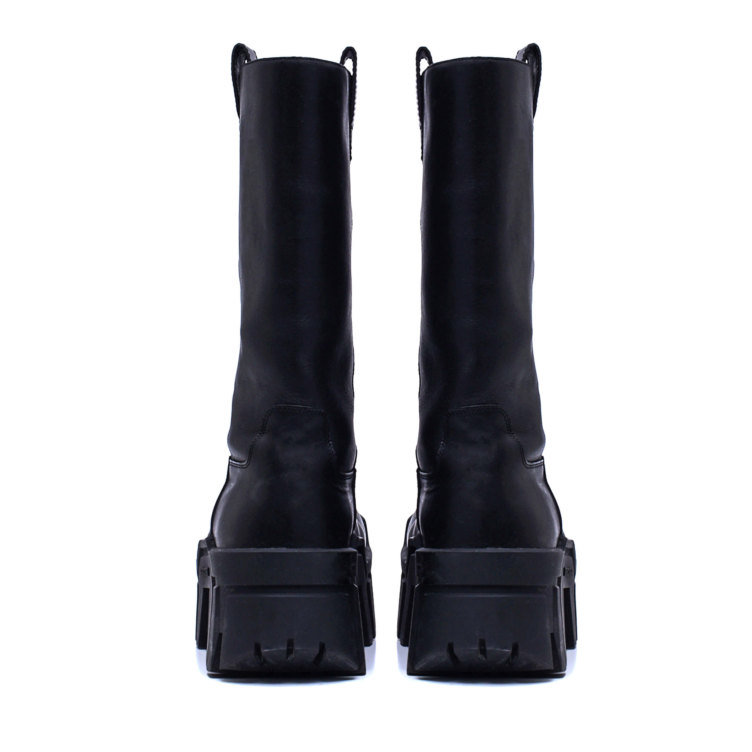 Balenciaga- Black Leather Bulldozer Boots 38